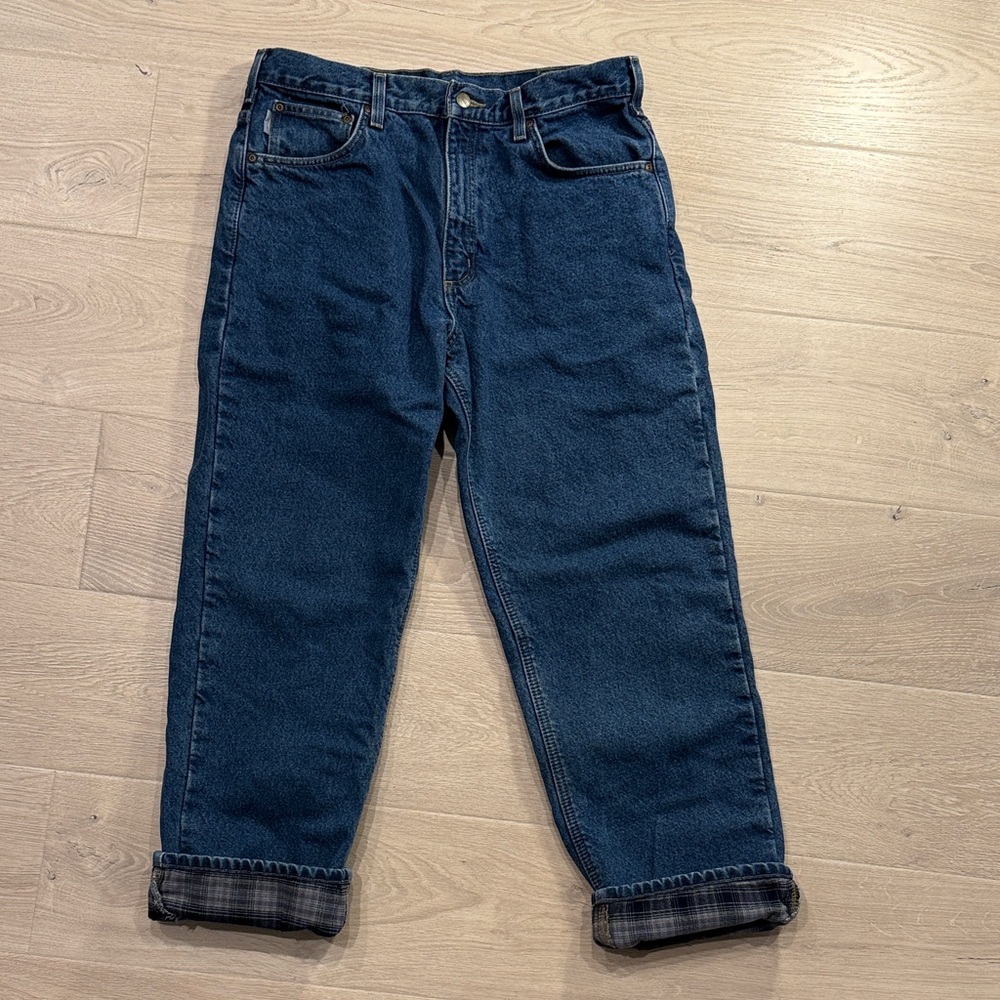 Carhartt Men’s Relaxed Fit Denim Jeans Flannel Lined Workwear W34 L30